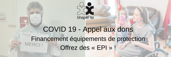 COVID 19 – Appel aux dons : soutenez l’Unapei 92… Offrez des “EPI” !