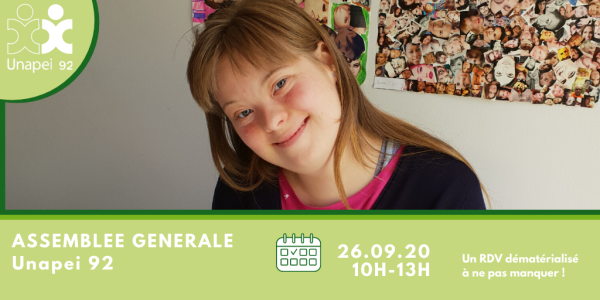 Assemblée Générale annuelle Unapei 92 : rendez-vous le 26 septembre prochain !