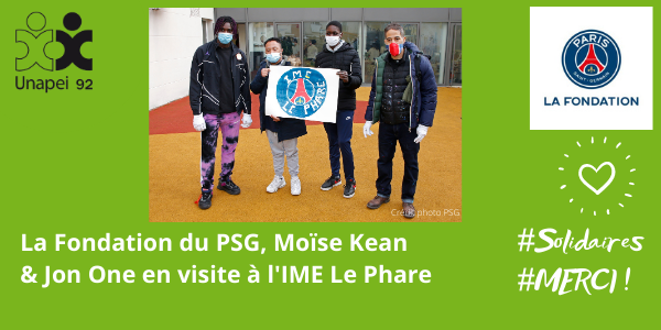 Avec la Fondation PSG, le joueur Moïse Kean et l’artiste Jon One en visite à l’IME Le Phare Unapei 92