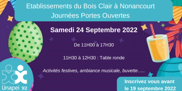 Samedi 24 septembre, les établissements du Bois Clair vous ouvrent leurs portes !