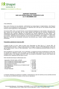 Rapport financier Unapei 92 - exercice 2021-1